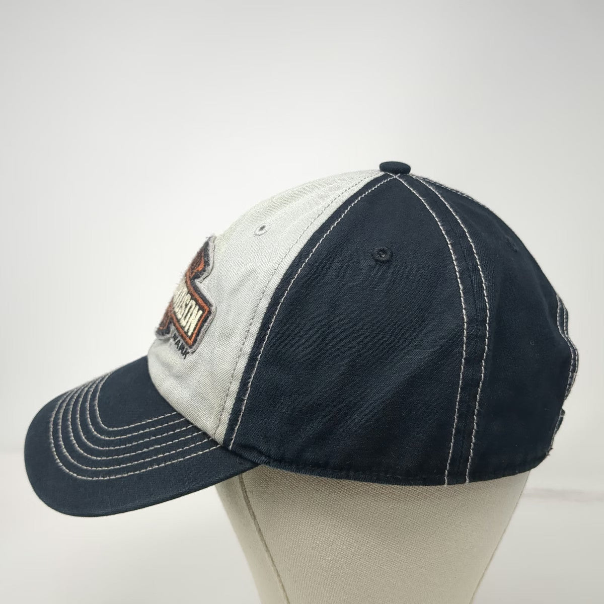 Harley-Davidson Baseball Cap Black One Size Side Patch Contrast Stitching Hat