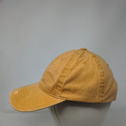 Unbranded Strapback Hat Orangish-Tan One Size Vented Holes 6 Panel Blank