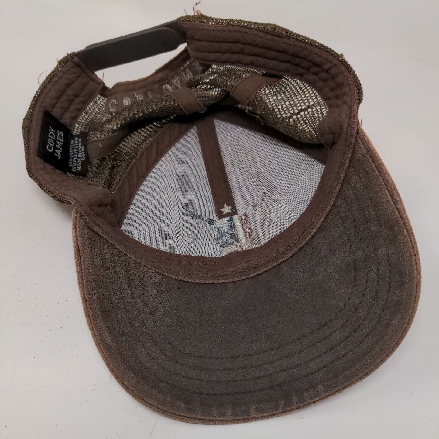 Steer Skull USA Flag Snapback Mesh Back Trucker Hat Brown OSFM Cody James