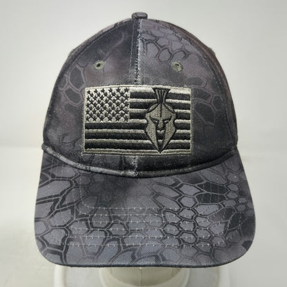 Kryptek Baseball Cap Gray One Size Typhon Camo American Flag Spartan Hat