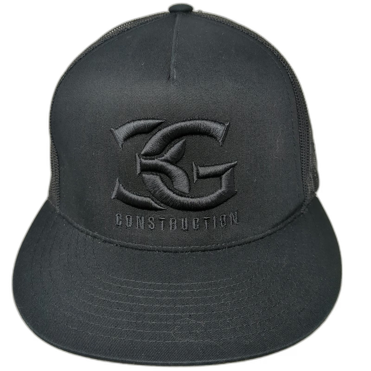 Yupoong Trucker Hat Black One Size CG Construction Team Hustle Mesh Snapback