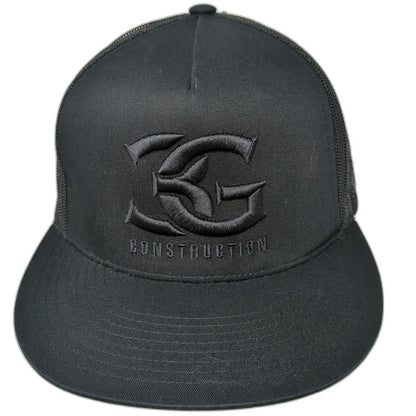 Yupoong Trucker Hat Black One Size CG Construction Team Hustle Mesh Snapback