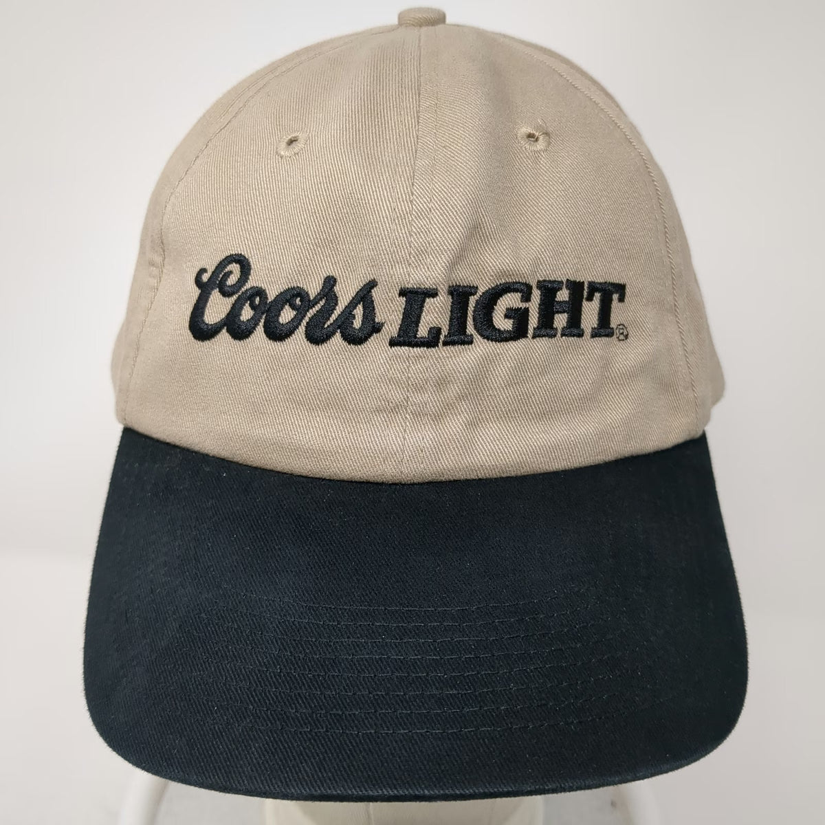 Coors Light Baseball Cap Beige Black One Size Adjustable Slideback Beer Hat