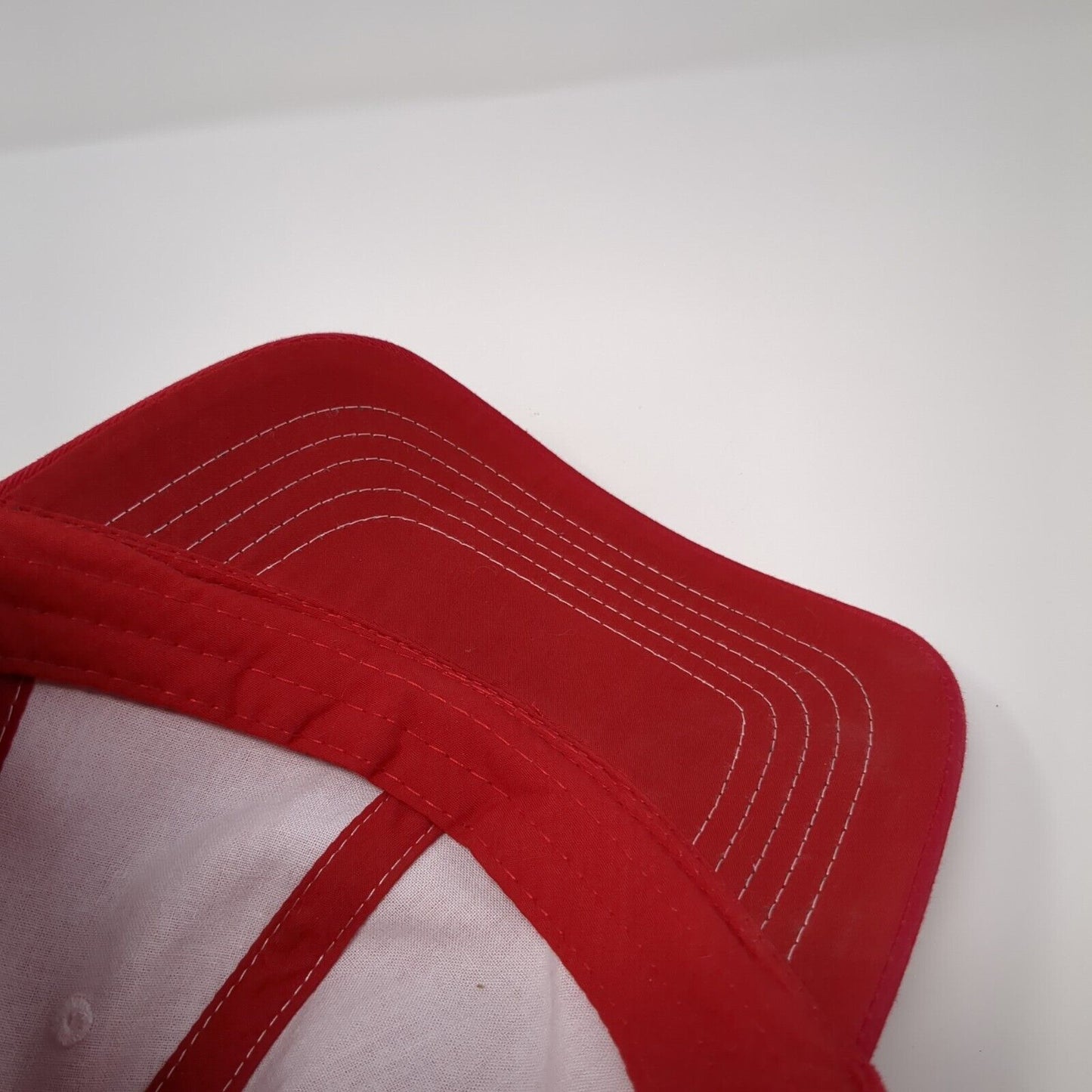 Unbranded Strapback Hat Red One Size Adjustable Vented Holes 6 Panel Blank