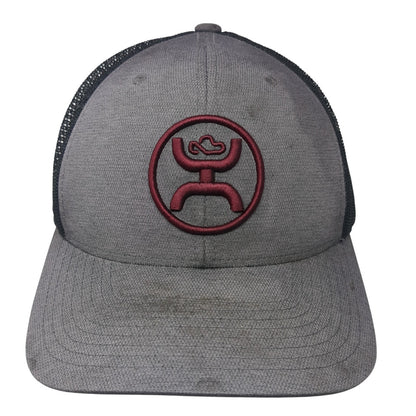 Get Your Hooey Snapback Mesh Back Trucker Hat Gray One Size Embroidered