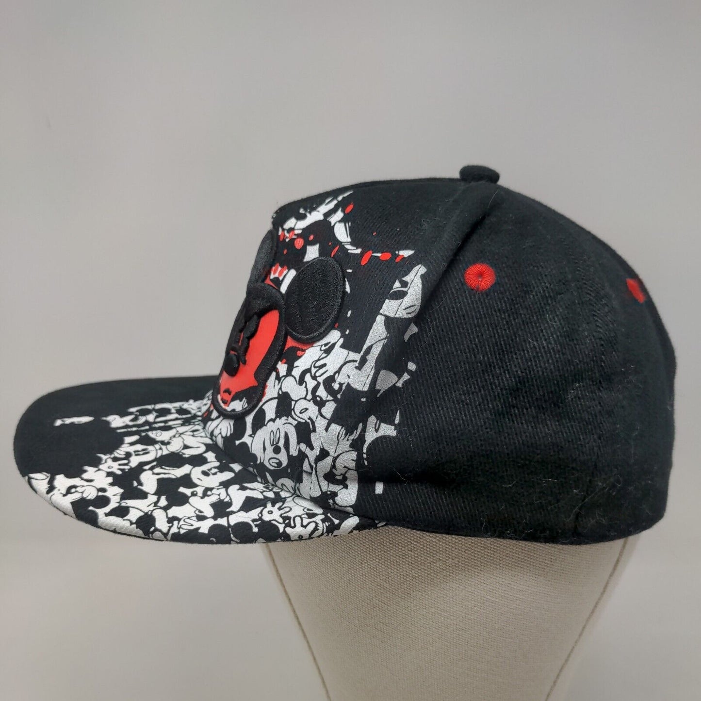 Disney Parks Boy's Fitted Hat Black Stretch Embroidered Mickey Mouse Logo