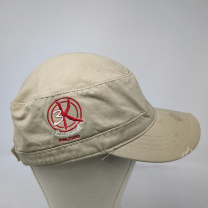 Otto Army Cap Beige One Size 3K Ranch Star Idaho Cotton Side Logo Strapback Hat
