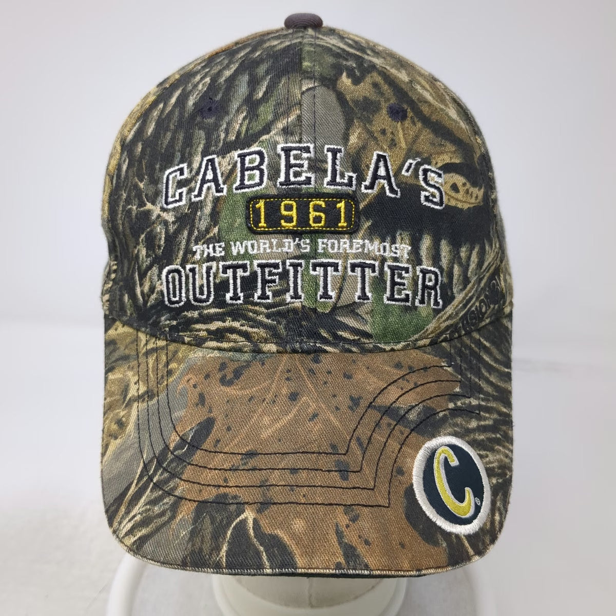 Cabela's Baseball Cap Brown Green One Size Outfitter 1961 Graphic Slideback Hat