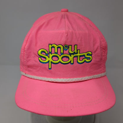 MU Sports Slideback Hat Pink One Size Adjustable Embroidered Rope Imperial