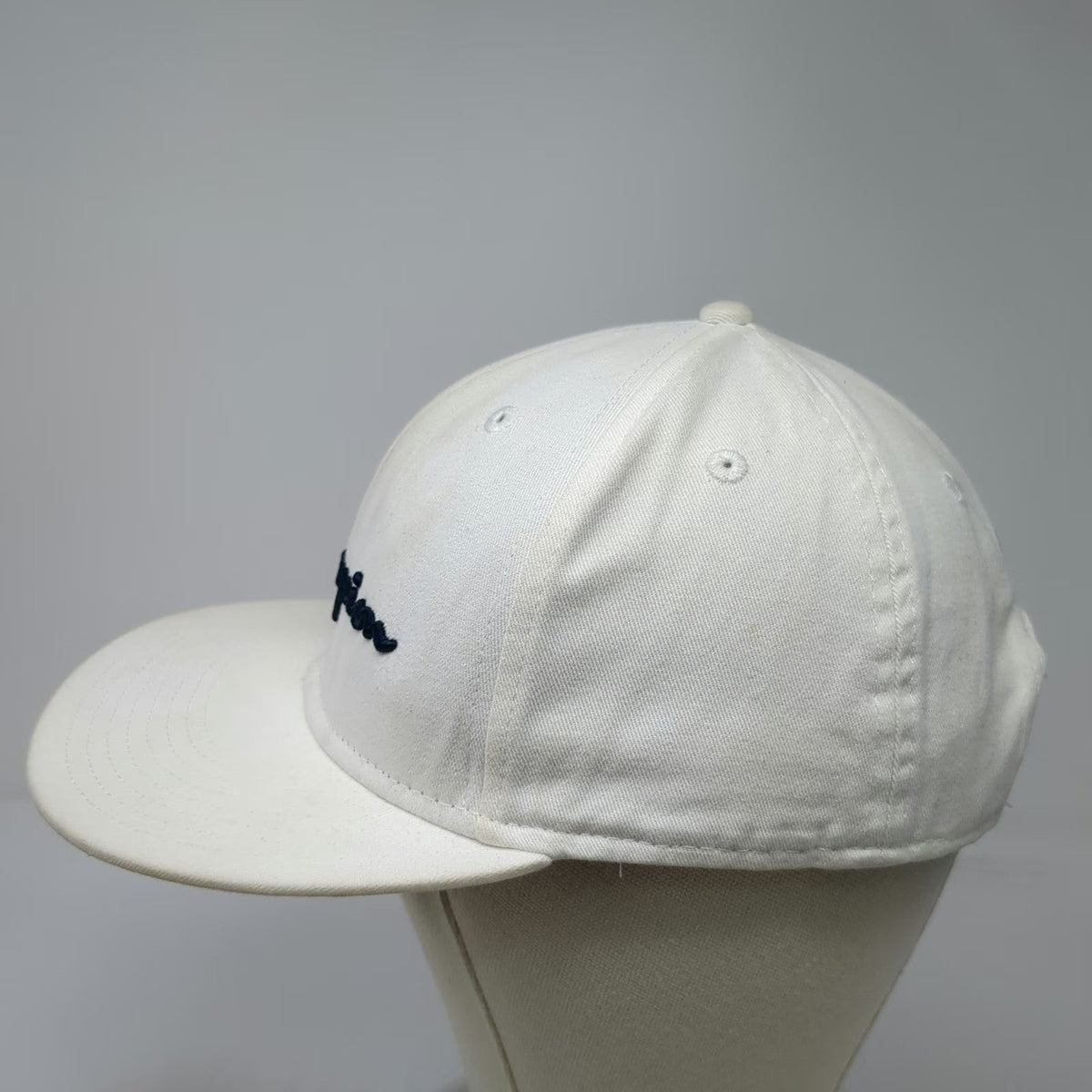 Champion Snapback White One Size Embroidered Logo Cotton Athletic Sport Hat
