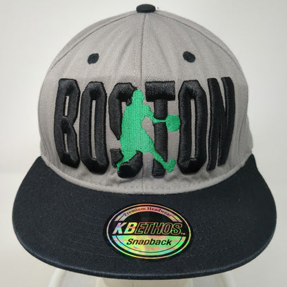 KBETHOS Snapback Hat Gray One Size Boston Basketball 3D Embroidery Flat Brim