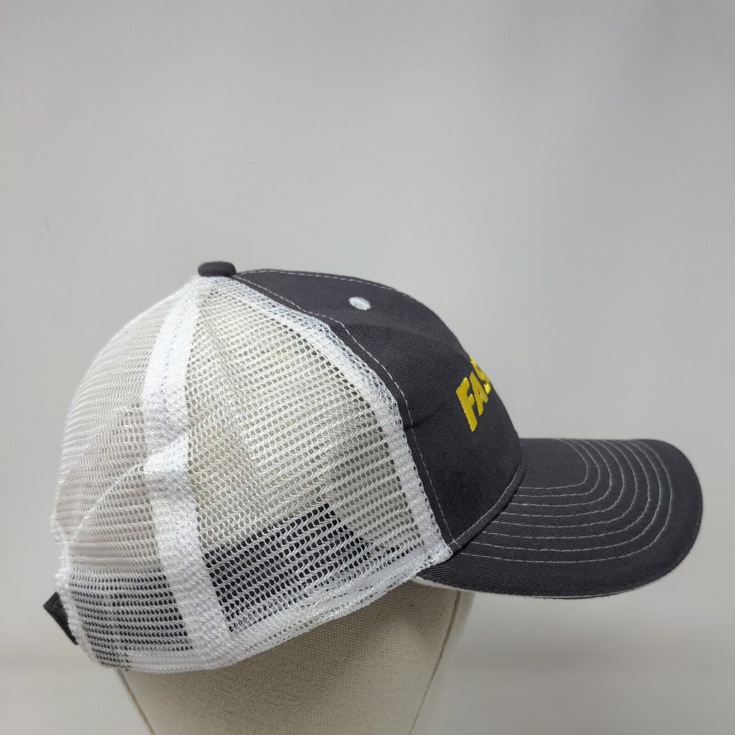 Fastline Strapback Mesh Back Trucker Hat Gray One Size Colorblock