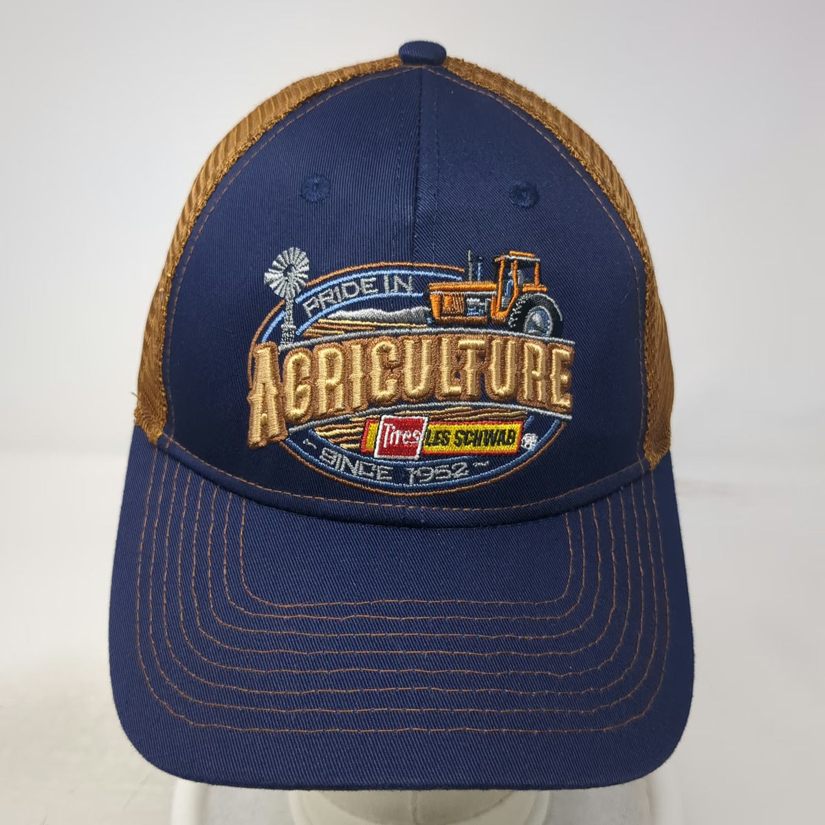 Hiphic Trucker Hat Blue One Size Agriculture Les Schwab Tires Snapback Mesh