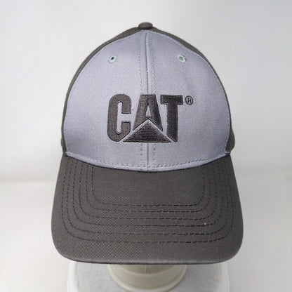 CAT Snapback Hat Gray One Size Adjustable Embroidered Colorblock