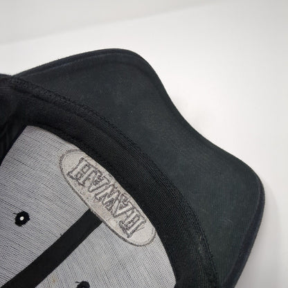 Hawaii Fitted Hat Black One Size Embroidered Solid Vent Holes Hawaiian