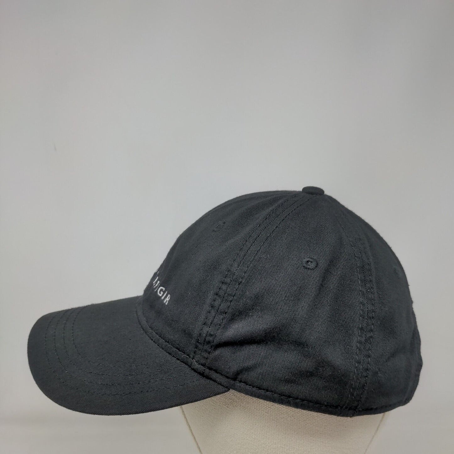 Tommy Hilfiger Slideback Hat Black One Size Adjustable Leather Strap