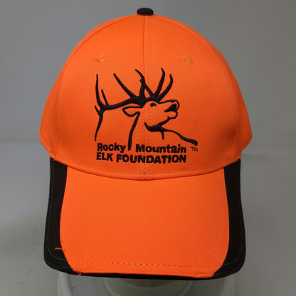 Rocky Mountain Elk Foundation Baseball Cap Orange One Size Strapback Logo Hat