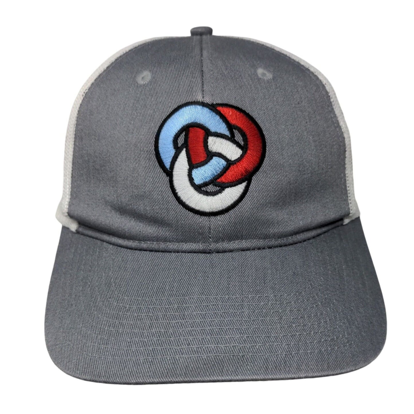 Port Authority Snapback Mesh Back Trucker Hat Gray One Size Embroidered