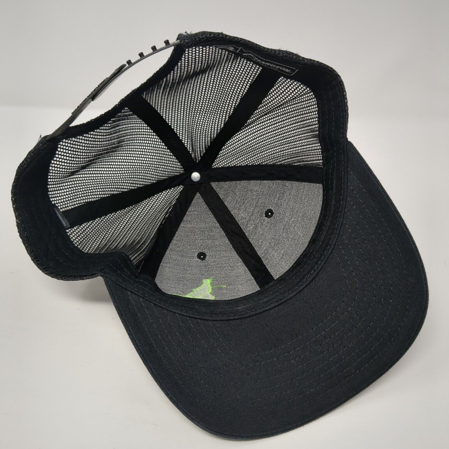 Idaho Snapback Trucker Hat Black One Size Adjustable Mesh Back Richardson