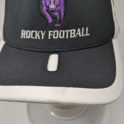Rocky Football Fitted Hat Black 6 7/8-7 3/8 Embroidered 698F Pacific Headwear