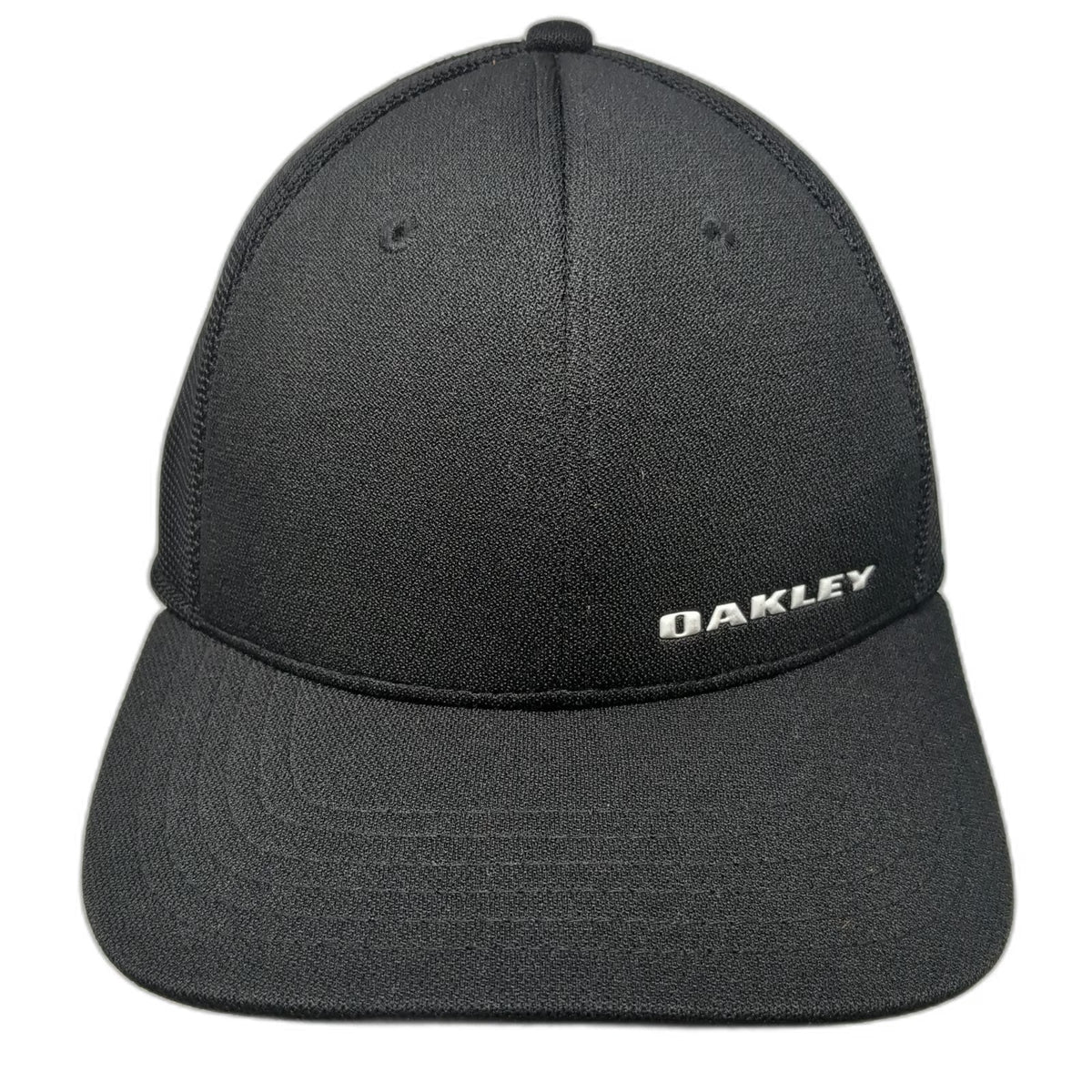 Oakley Baseball Cap Black M Mesh Back A-Flex Stretch Fit Embroidered Logo Hat