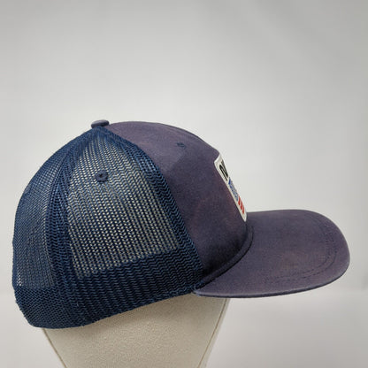 NASA USA Flag Snapback Mesh Back Trucker Hat Blue One Size Adjustable