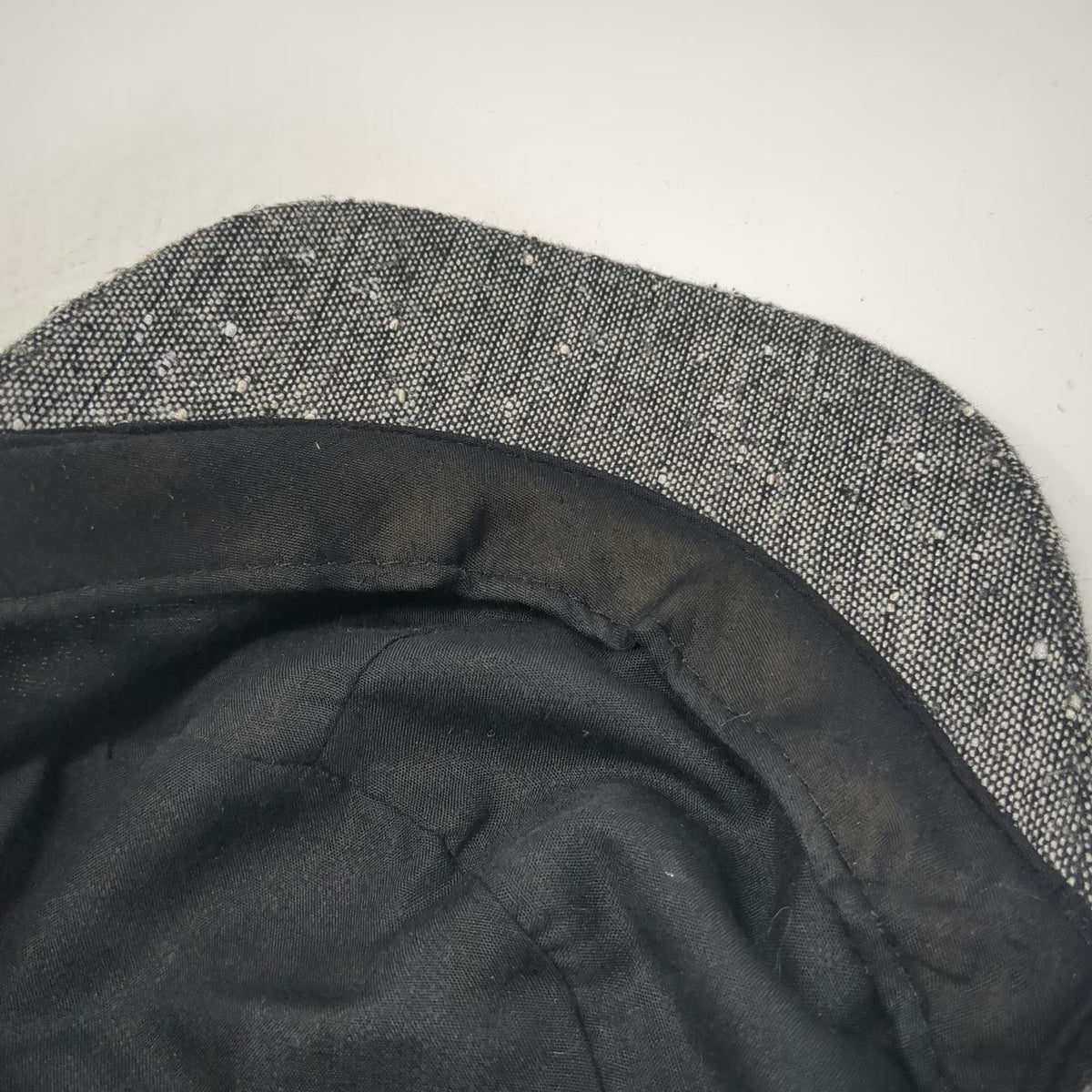 Payless Army Cap Gray One Size Wool Blend Speckled Decorative Buttons Hat