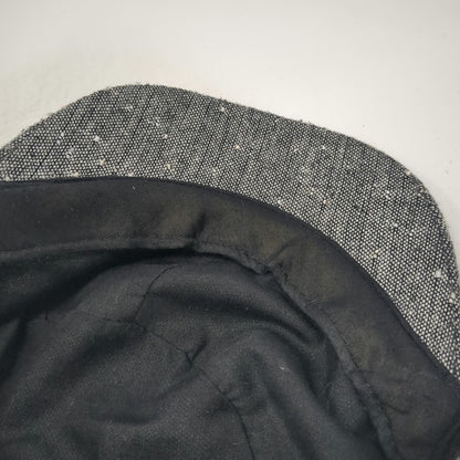 Payless Army Cap Gray One Size Wool Blend Speckled Decorative Buttons Hat