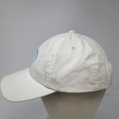 LTRMN Baseball Cap White One Size Leather Strapback Embroidered Flamingo Hat