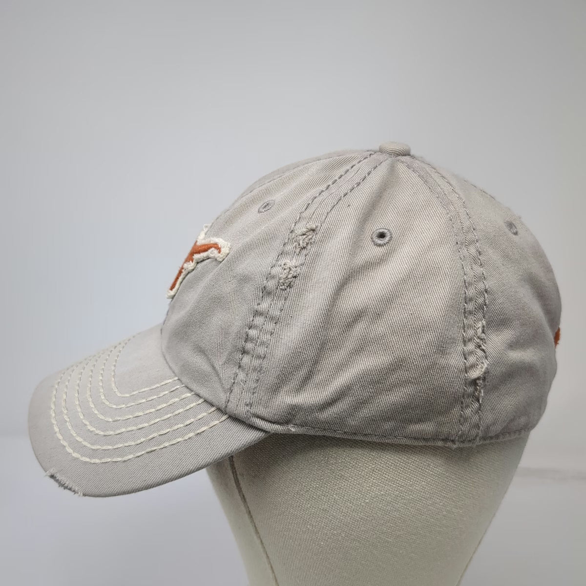 Texas Longhorns NCAA 47 Brand Cap Beige Orange S Distressed Cotton Franchise Hat