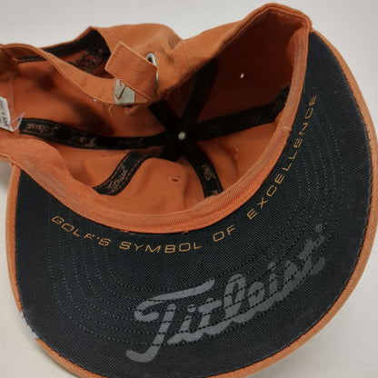 Titleist Baseball Cap Orange One Size Strapback Cotton Embroidered Logo Hat
