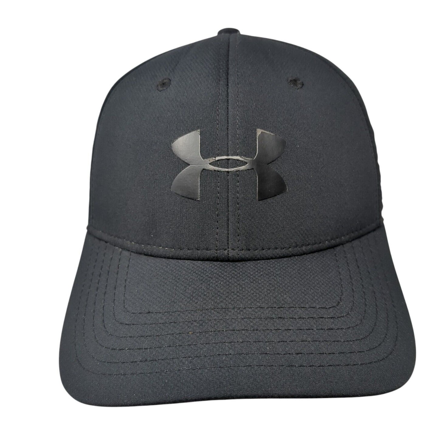 Under Armour Logo Fitted Hat Black Medium/Large Stretch Vent Holes