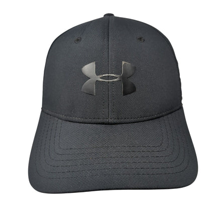 Under Armour Logo Fitted Hat Black Medium/Large Stretch Vent Holes