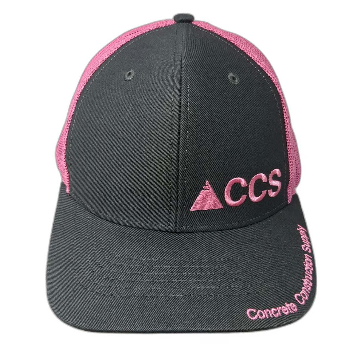 Richardson Trucker Hat Black Pink One Size Mesh Snapback CCS Concrete Supply