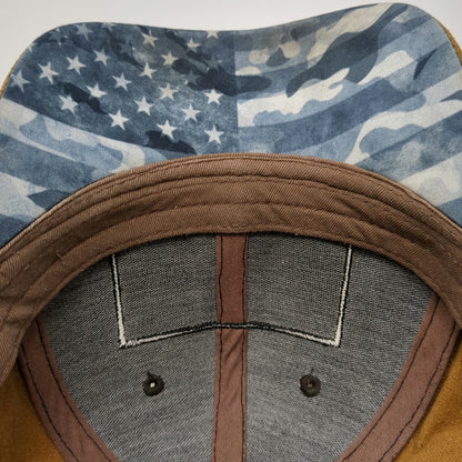 MAX Baseball Cap Brown One Size Snapback Melton Truck Lines USA Flag Camo Hat