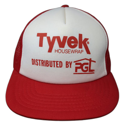 Tyvek Housewrap PGL Industrial Red One Size Trucker Hat Mesh Back Snapback