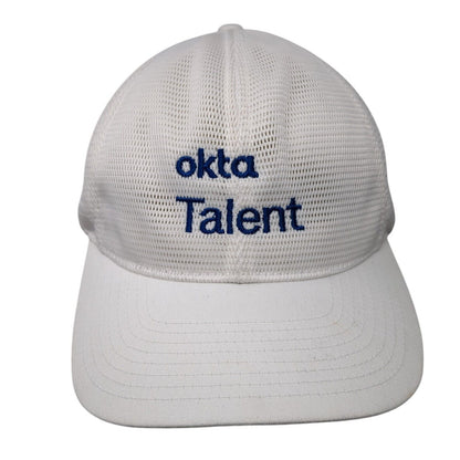 Okta Talent Snapback Trucker Hat White One Size Adjustable The Classics Yupoong