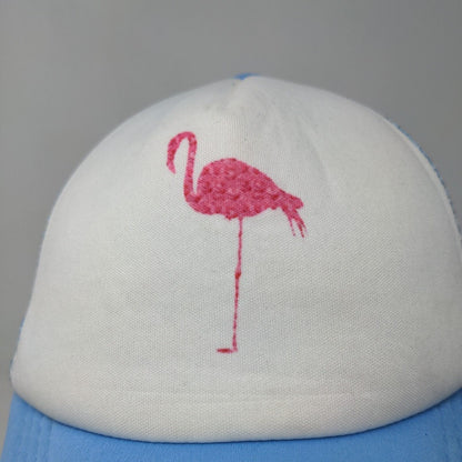 Unbranded Men's Snapback Mesh Back Hat Blue White Flamingo Print Adjustable