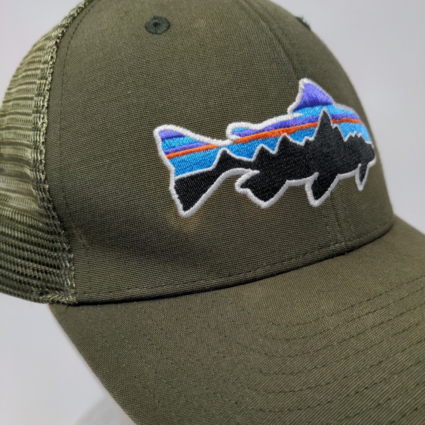 Patagonia Snapback Trucker Hat Green OSFA Adjustable Embroidered Mesh Back