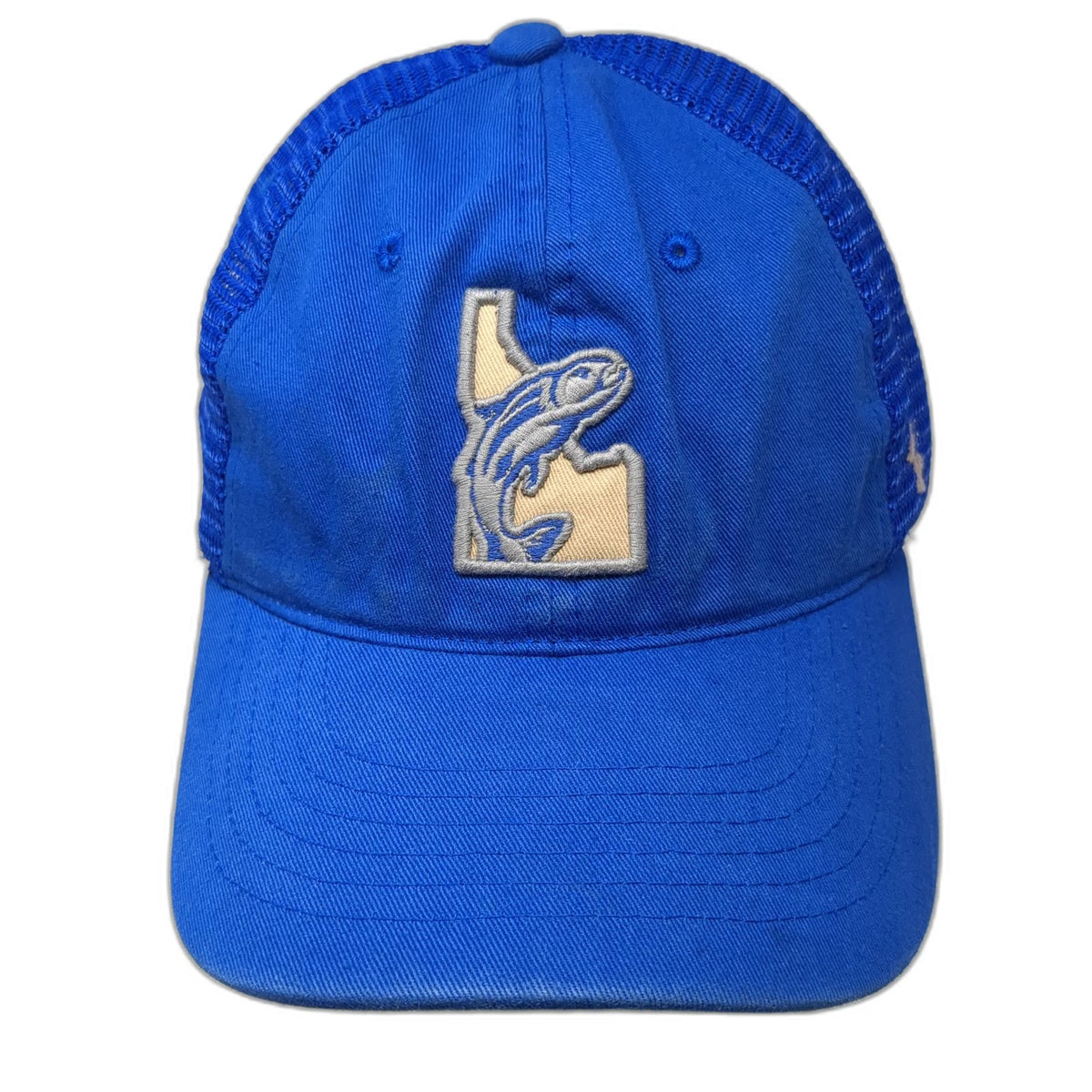 Zephyr Blue Trucker Hat One Size Idaho Fish Patch Mesh Back Snapback Adjustable