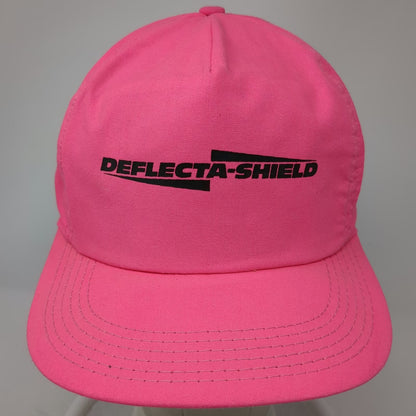 Deflecta-Shield 5 Panel Pink One Size Snapback Hat Printed Logo Mesh Support