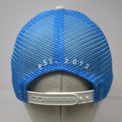 The Spindle Trucker Hat Blue One Size Snapback Enjoy Ride Bicycle Mesh Patch