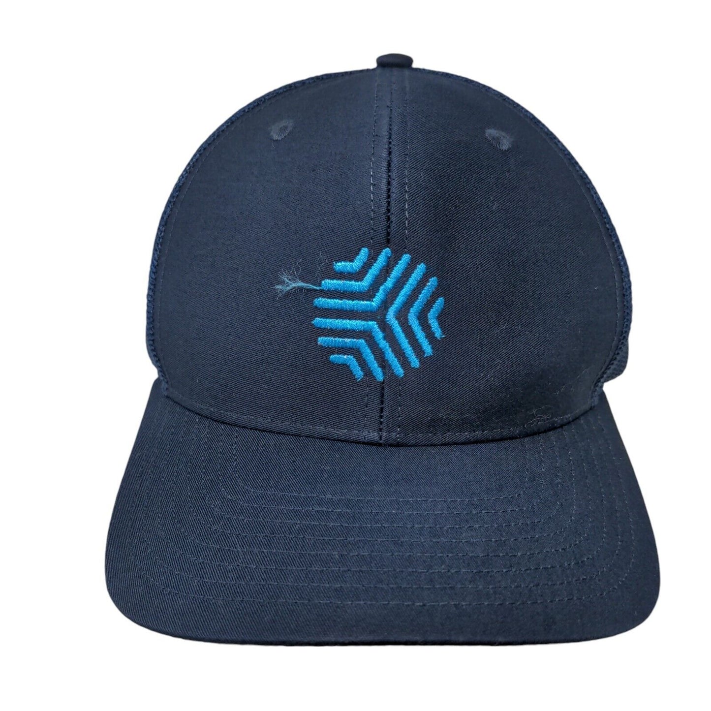 Richardson Snapback Trucker Hat Blue One Size Adjustable Embroidered Mesh Back