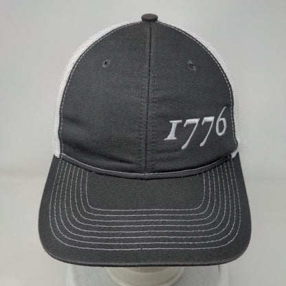 1776 Snapback Trucker Hat Gray One Size Adjustable Mesh Back Port Authority