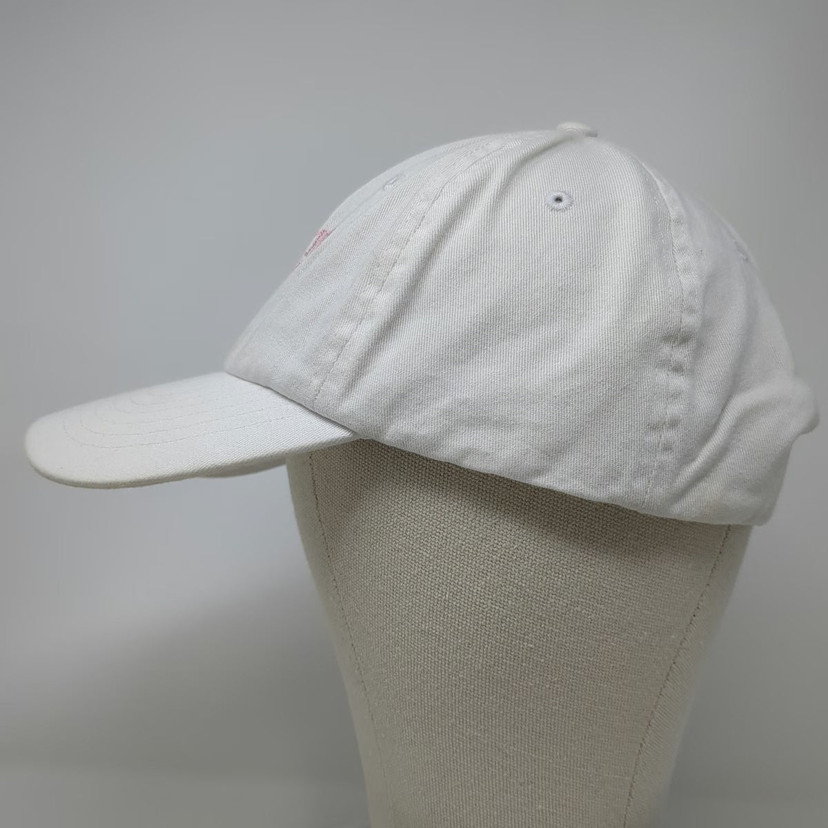 basecamp Baseball Cap White One Size Caymus Vineyards Embroidered Pink Leaf Hat