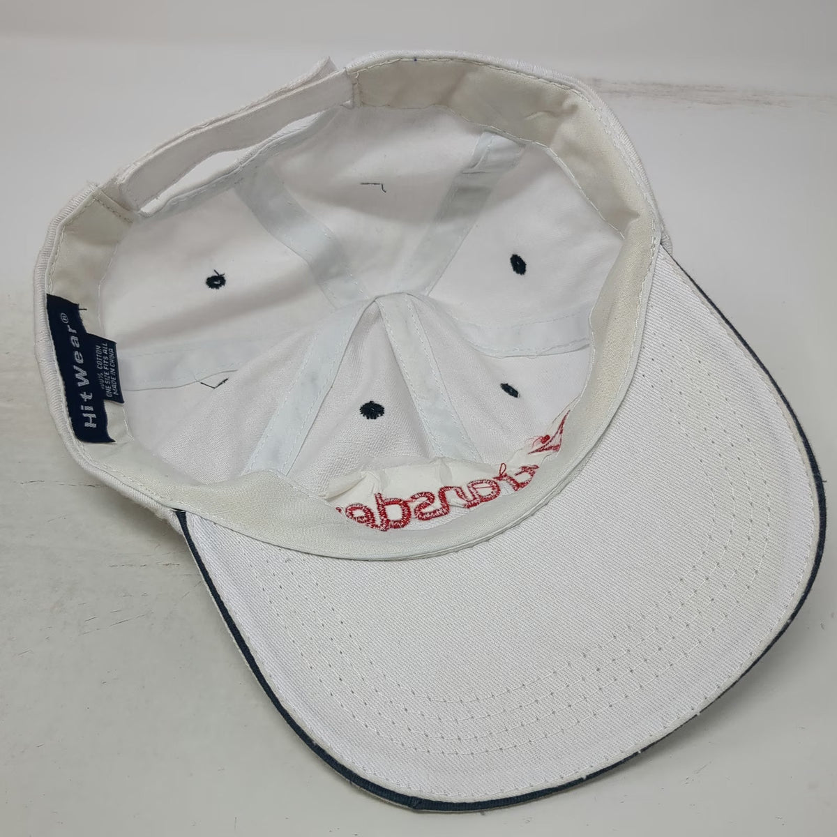 HitWear Transdev Baseball Cap White OSFM Red Embroidered Adjustable Strap Hat