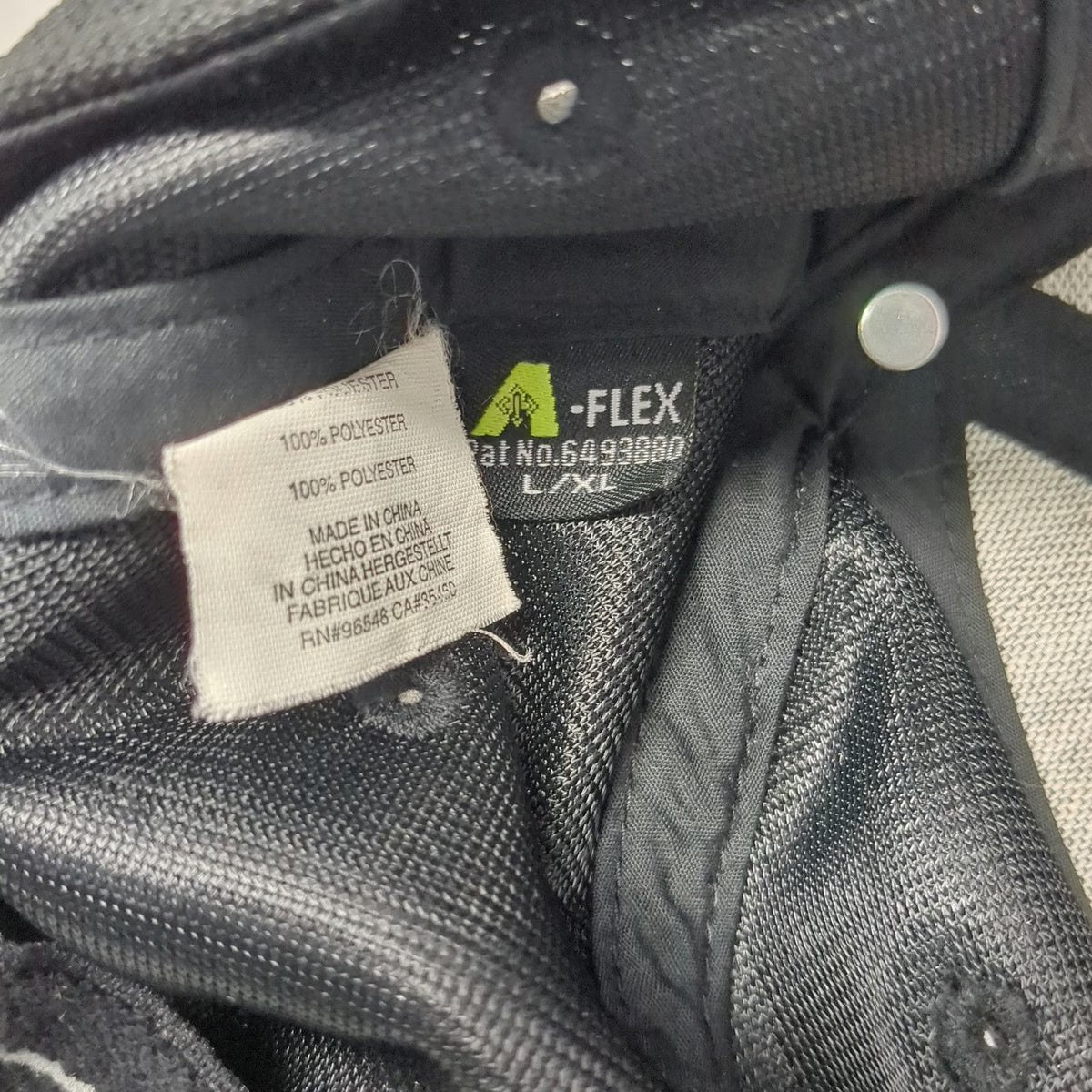 Oakley Baseball Cap Black XL A-Flex Stretch Fit Polyester Curved Brim Sport Hat