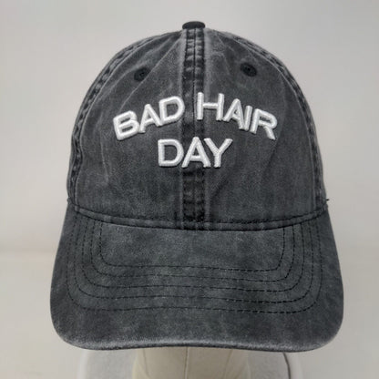 Bad Hair Day Slideback Hat Black OSFM Embroidered Adjustable 6 Panel