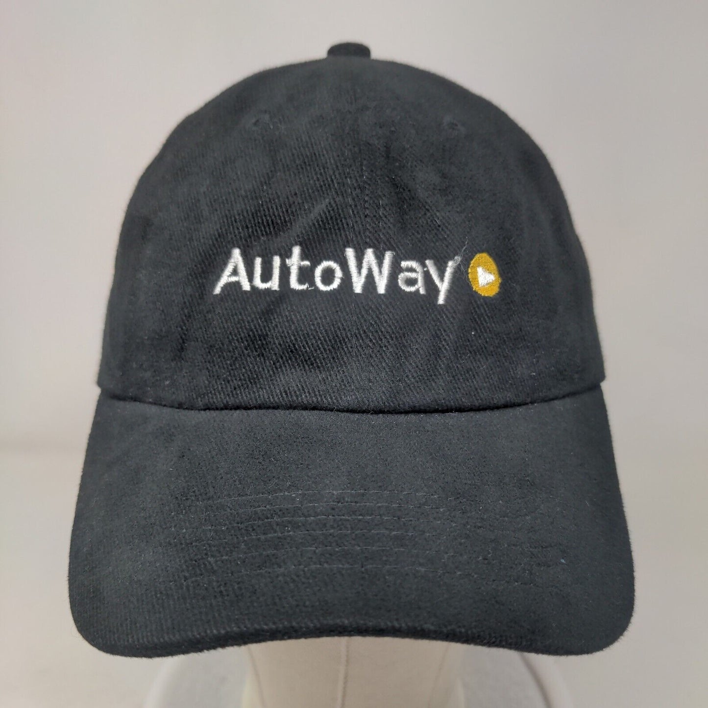 AutoWay Slideback Hat Black One Size Embroidered 6 Panel Att Headwear