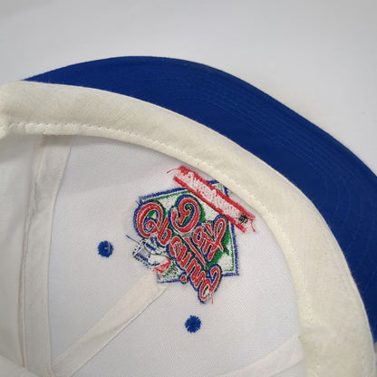 MLB Group II Communications Snapback Hat White Blue One Size Opening Day Ortho
